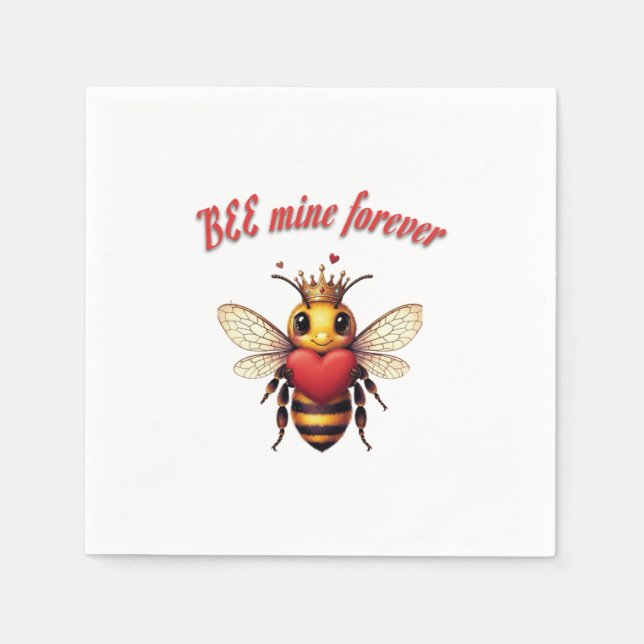 Funny Bee Pun Valentine  Serviette (Vorderseite)