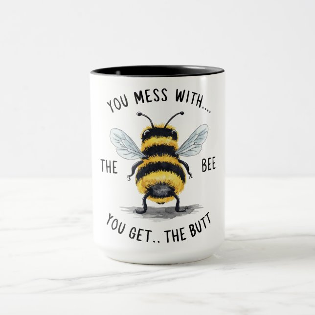 Funny Bee Sprichwort Tasse (Zentrum)