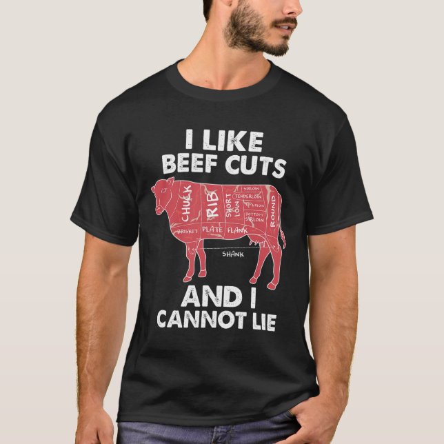 Funny Beef Cuts Chart I Grillen Butcher T-Shirt (Vorderseite)