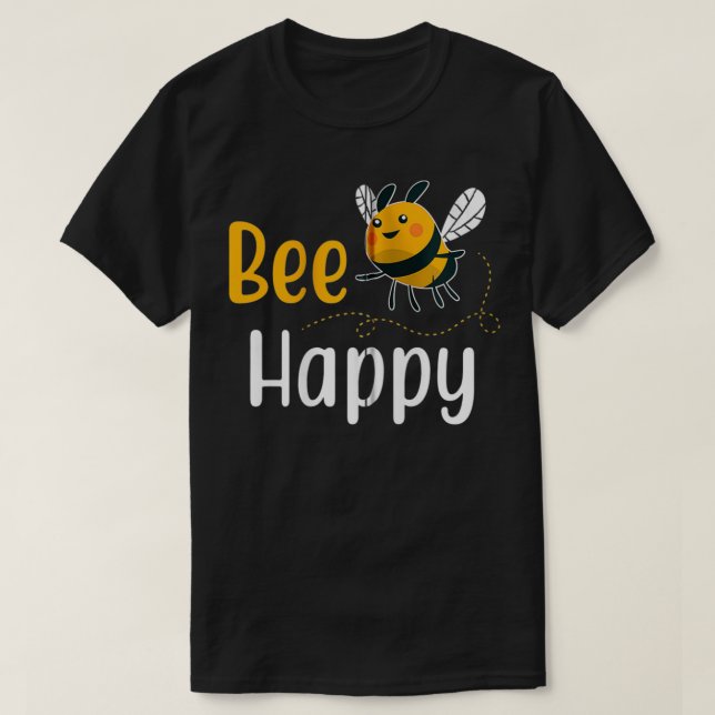 Funny Beekeeper Bee Happy Honeycomb Bienenzucht Zi T-Shirt (Design vorne)