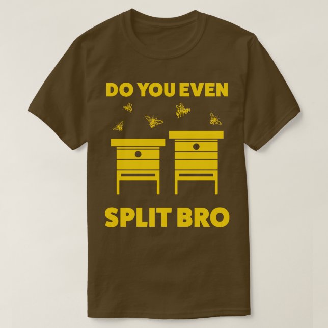 Funny Beekeeping Bee Hive Split T-Shirt (Design vorne)