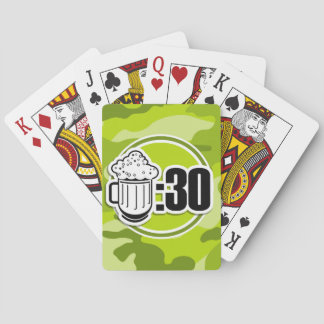 Funny Beer : 30, hellgrüne Camouflage, Tarnung Spielkarten