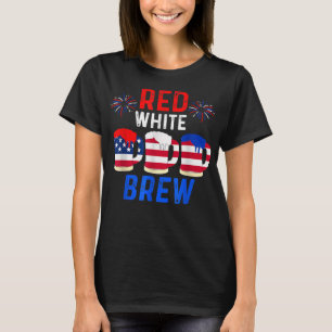 Funny Beer America Patriotic Red White Brew Flag S T-Shirt