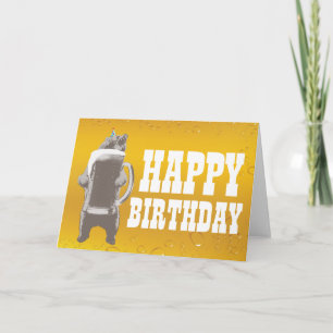 Funny Beer Bear Happy Birthday Cards Karte