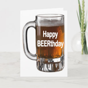 Funny BEER birthday card HAPPY BEERTHDAY Karte