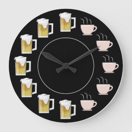 Funny Beer & Coffee Clock  Große Wanduhr