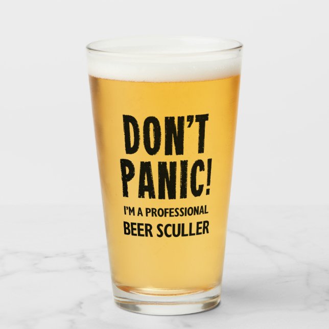 Funny Beer Drinker Glas (Vorne (Gefüllt))