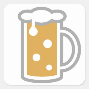 Funny Beer Emoji Quadratischer Aufkleber