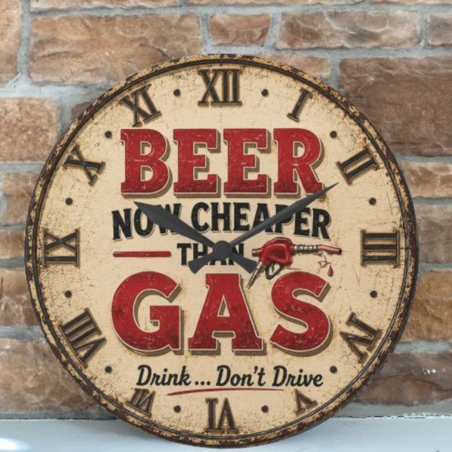 Funny Beer Garage Decor  Große Wanduhr (Von Creator hochgeladen)