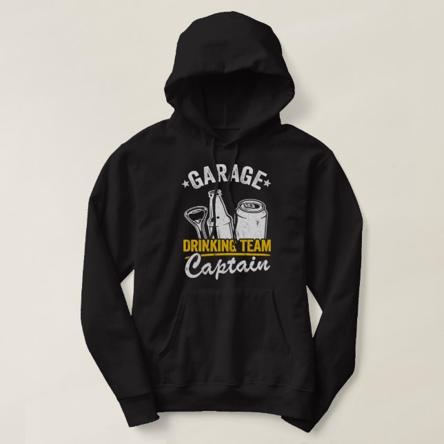 Funny Beer Garage Drinker Garage Drink Team Cap Hoodie (Design vorne)