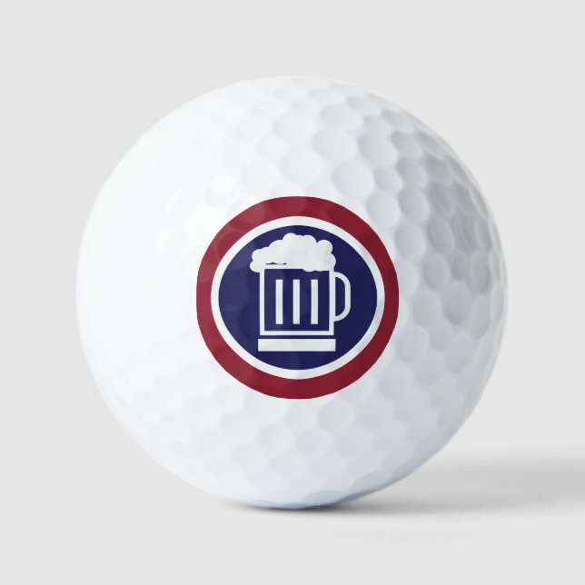 Funny Beer Golfer Golf Balls Golfball (Vorderseite)