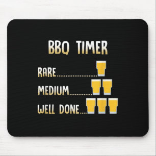 Funny Beer Grilling Grillen Timer Mousepad