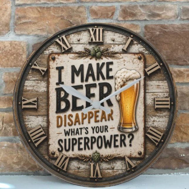 Funny Beer  Große Wanduhr (Von Creator hochgeladen)