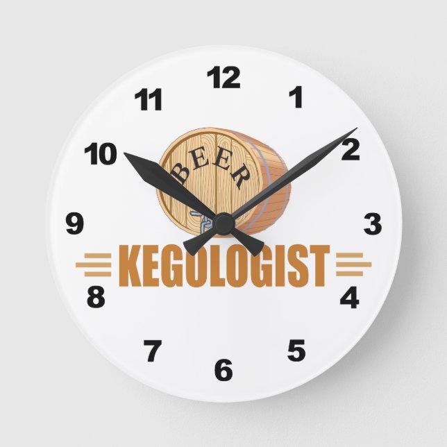 Funny Beer Keg Runde Wanduhr (Vorderseite)