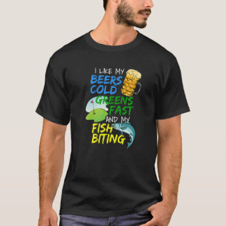Funny Beer Lover Fisherman Fishing Golf Pl T-Shirt