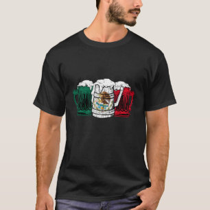 Funny Beer Mexican Flag Drink Team Cinco De May T-Shirt