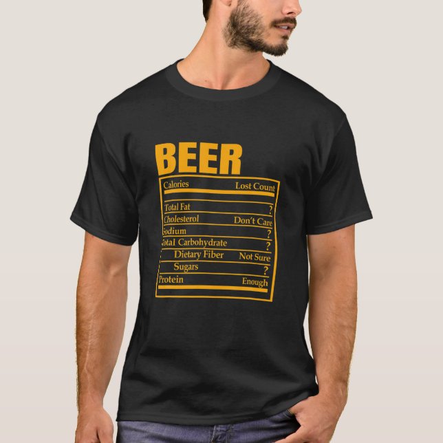 Funny Beer Nutrition Facts Label Erntedank Chri T-Shirt (Vorderseite)