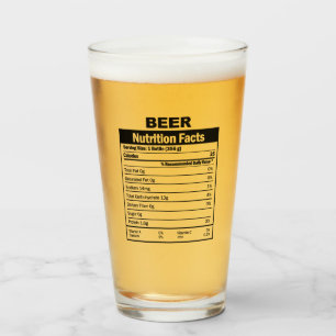 Funny Beer Nutrition Fakten Glas