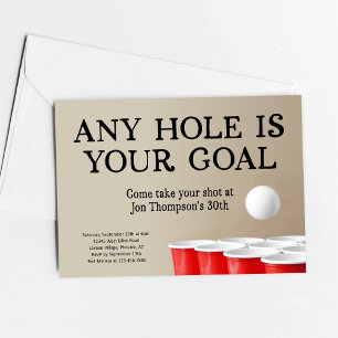 Funny Beer Pong Birthday Bachelor Party Einladung