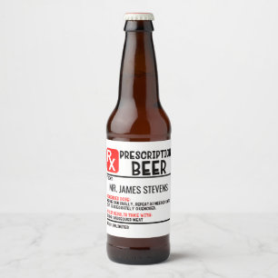 Funny Beer Prescript Personalisierter Name Bierflaschenetikett