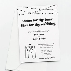 Funny Beer Theme Wedding Einladung