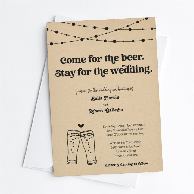 Funny Beer Theme Wedding Einladung (Von Creator hochgeladen)