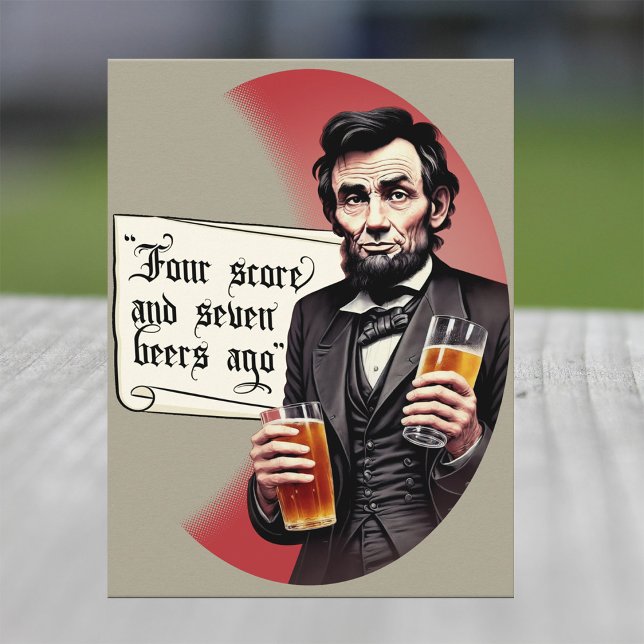 Funny Beer trinkt Abraham Lincoln Cookout Party Einladungspostkarte (Beer drinkin Lincoln)