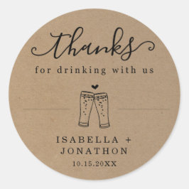 Funny Beer Wedding Danke / Danke Sticker