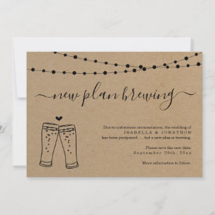 Funny Beer Wedding Postponement Ankündigung