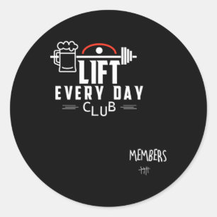 Funny Beer Weightlift Bodybuilding Powerlift Runder Aufkleber