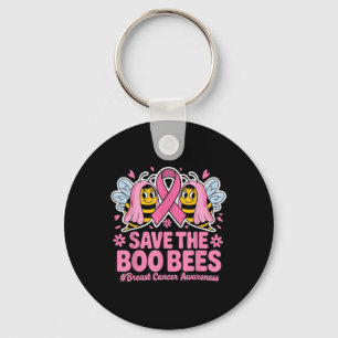 Funny Bees Ghost Boo Breast Cancer Awareness Pink Schlüsselanhänger