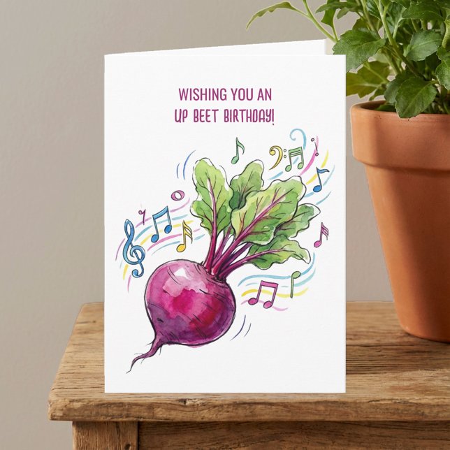 Funny Beetroot Up Beat Personalized Birthday Karte (Funny Up Beat Beetroot Personalized Birthday Card)