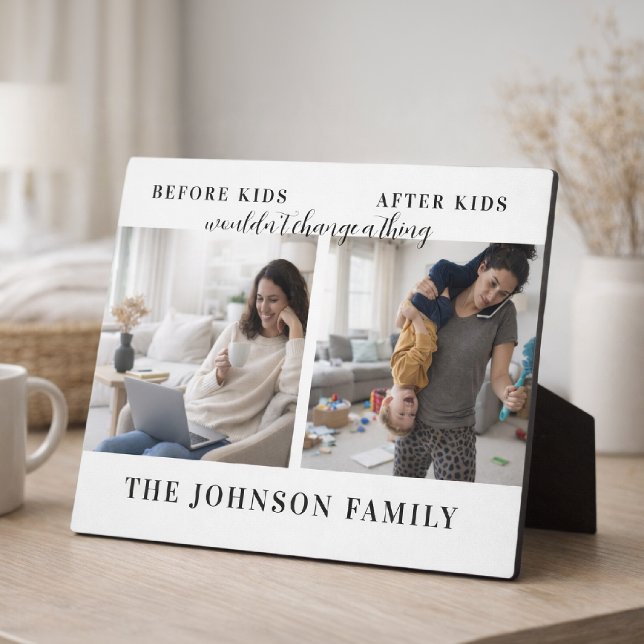 Funny Before & After Kids Mother's Day 2 Photo Fotoplatte (Von Creator hochgeladen)