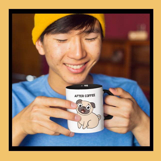 Funny Before Coffee After Coffee Mops Tasse (Von Creator hochgeladen)
