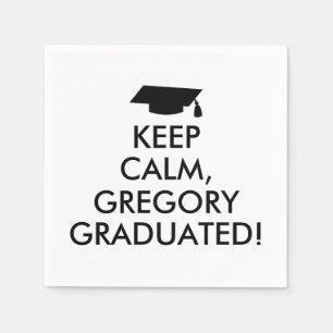 Funny Behalten Calm Napkins Graduation Cap Ihr Nam Serviette
