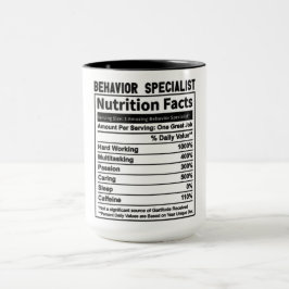 Funny Behavior Specialist Nutrition Fakten Tasse