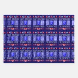 Funny Behielt Amerika Trump freier Urlaub Geschenkpapier Set