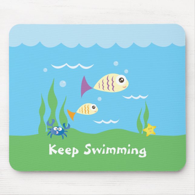 Funny Behielt nur schwimmen Unterwasser-Ozeanfisch Mousepad (Vorne)