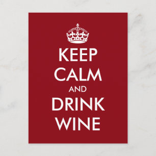 Funny Behielt Ruhe und trinken Weinkarten für das Postkarte