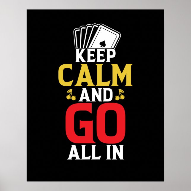 Funny behielt ruhig Poker Wort Kunst Poster (Vorne)