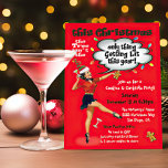 Funny Bekommt lit Cookies und Cocktails Party Einladung<br><div class="desc">An diesem Weihnachten ist der Baum nicht das einzige,  was dieses Jahr angezündet wird! Eine lustige Einladung mit einem Cocktail und einem Lebkuchen-Mann-Keks mit einem verrückten Weihnachtshut mit lustigen Retro-Schriftart. Ideal für einen Kekswap oder Cocktail Weihnachts Hollday Party.</div>