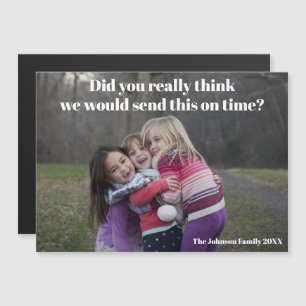 Funny Belehnt Weihnachten Familie Foto Magnet-Kart Magnetkarte