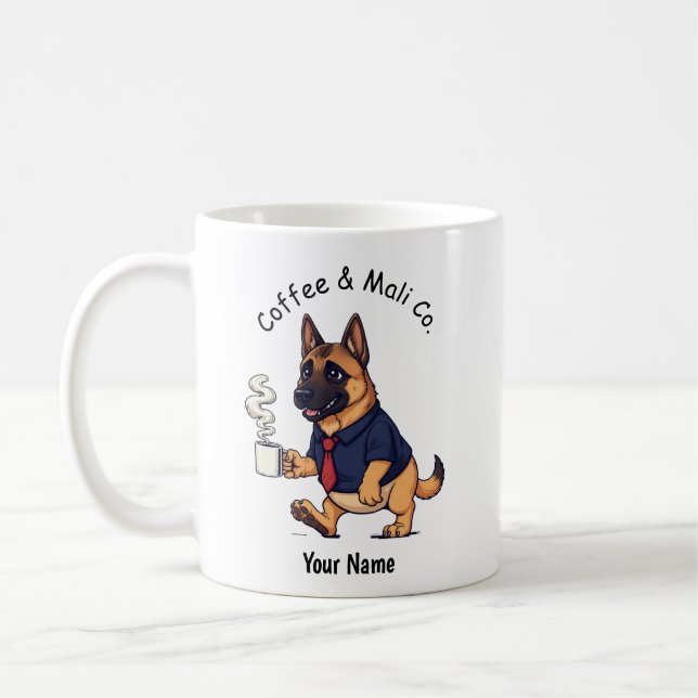 Funny  Belgian Malinois dog Business Suit Coffee Kaffeetasse (Links)