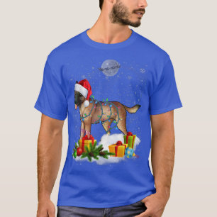 Funny Belgischer Malinois Hund WeihnachtsLICHT Wei T-Shirt