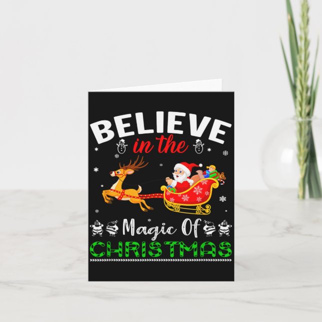 Funny Believe In The Magic Of Christmas  Karte (Vorderseite)