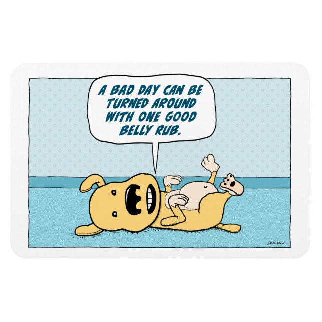 Funny Belly Rub Dog Magnet (Horizontal)
