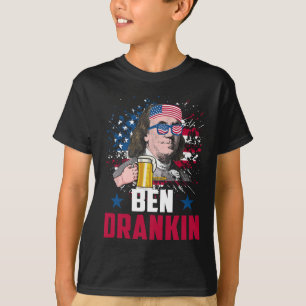 Funny Ben Drankin 4. Juli US-Flagge Männer Drinkin T-Shirt