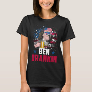 Funny Ben Drankin 4. Juli US-Flagge Männer Drinkin T-Shirt
