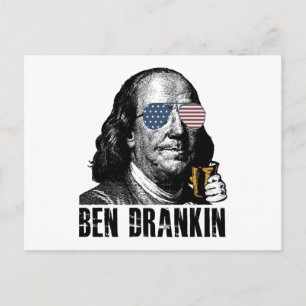 Funny Ben Dranking, feiern wir die Freude am Feiertagspostkarte