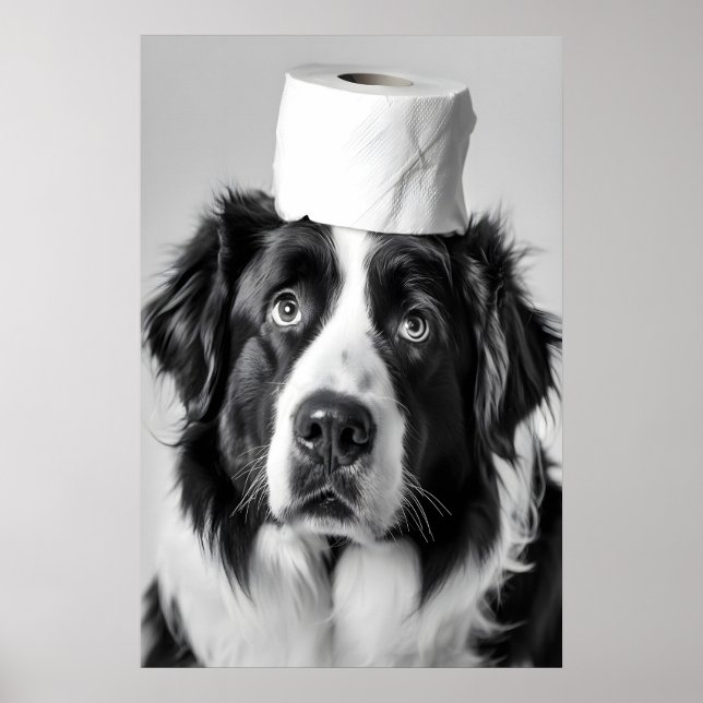 Funny Bernese Mountain Dog Bathroom Print, Toilet Poster (Vorne)